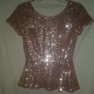 Forever 21 Champagne gold sequins blouse